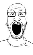 alternate clothes glasses long_neck looking_at_you neck open_mouth soyjak stubble template tshirt variant:markiplier_soyjak // 600x1000 // 8.5KB