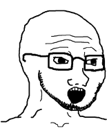 bald eyebrows glasses open_mouth stubble subvariant:soyak_(nuvariant) variant:soyak // 645x800 // 32.0KB