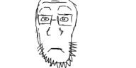 closed_mouth glasses oekaki soyjak stubble variant:markiplier_soyjak // 500x250 // 16.6KB