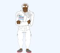 black_skin brown_skin buff doctor full_body glasses subvariant:dr_soystein transgender_flag variant:markiplier_soyjak // 1440x1280 // 162.0KB