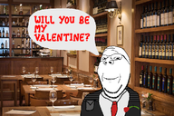 extremely_low_effort flower low_effort plant pocket restaurant shitty speech_bubble subvariant:wholesome_soyjak suit_and_tie valentine variant:gapejak wholesome // 960x641 // 881.2KB