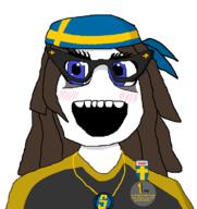 badge blue_eyes clothes glasses hair open_mouth sweden swinny variant:soytan // 715x757 // 55.6KB