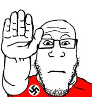 hand heilhitler markiplier nazism red_shirt roman_salute sieg_heil subvariant:neutralplier swastika variant:markiplier_soyjak // 768x812 // 127.6KB