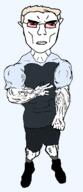 full_body looking_at_you mark muscles red_hair soyjak_blog subvariant:unbotheredchud tinted_glasses // 549x1268 // 30.2KB