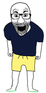 blue_shirt closed_hand edit fist forehead_lines full_body glasses green_sandals laces looking_at_you open_mouth sandals screaming short stubble transparent_background variant:el_perro_rabioso yellow_shorts // 900x1800 // 65.4KB