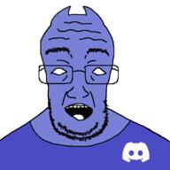 blue_skin clothes discord glasses open_mouth soyjak stubble variant:unknown // 1080x1080 // 38.6KB