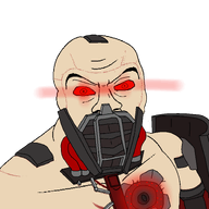 automotons_(helldivers) bald cyborg helldivers_2 looking_at_you red_eyes scars transparent_background variant:feraljak video_game // 1500x1500 // 174.1KB