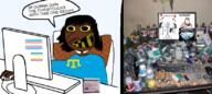 Astrofene_(namefag) artist:garf brimstone brown_skin cigarette computer computer_mouse crimean_tatar flag:crimean_tatar flag:minor_attracted_person flag:transgender_pride_flag gross hair jesus long_hair nigger pedophile rotten_teeth speech_bubble tranny troon variant:gapejak wing // 810x363 // 381.1KB