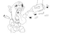 baby bug ear hand open_mouth soy soyjak stubble syringe text variant:unknown // 3000x1800 // 309.9KB