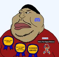 artist:crimsonvoidhydra1488 autism award beard big_lips chris_lee_(namefag) discord fat furfag hair lips meta:namefags mexico meximutt moustache mutt red_shirt text transparent_background variant:meximutt // 888x849 // 90.5KB