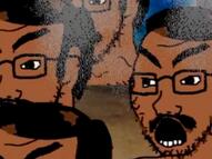 adolf_hitler america_first animated brown_skin button chad closed_mouth gas_chamber glasses hair hand indian multiple_soyjaks music mustache open_mouth poop sound soyjak stubble text variant:soyak video // 1280x958, 14.7s // 6.9MB