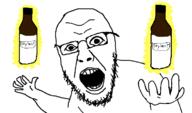 bottle floating glasses glowing hand levittating looking_at_you open_mouth soy soyjak soylent soylent_(chocolate) soylent_bottle stubble subvariant:yurjak_double telekinesis variant:yurjak // 750x442 // 16.7KB