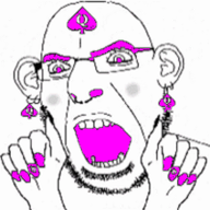 animated bbc blush ear facial_mark forehead_mark glasses hand nose_piercing nose_ring open_mouth painted_nails queen_of_spades rgb soyjak stubble subvariant:slutson tattoo variant:cobson // 200x200 // 206.2KB