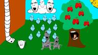 angry animal apple bloodshot_eyes brown_squirrel bug cat cloud crying drawn_background ear glasses multiple_soyjaks open_mouth rain redraw sad smile smug soyjak spider squirrel stubble subvariant:feralsquirrel subvariant:nucob sun tree variant:cobson // 6000x3365 // 1.3MB