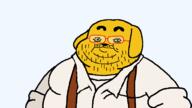 closed_mouth clothes dog glasses gumball_watterson janny soyjak stubble suspenders the_amazing_world_of_gumball variant:unknown yellow_skin // 737x416 // 19.6KB
