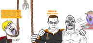 ack advertisement anti_sharty bloodshot_eyes dan hanging holding_rope invite lolkek muscular_male nate pointing rope sidson subvariant:muscular_chud variant:bernd variant:chudjak variant:gapejak variant:sidjak vinluv // 2711x1254 // 923.8KB