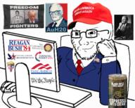 1984 arm barry_goldwater black_rifle_coffee_company claremont_institute clothes computer constitution donald_trump flag:united_states flag_pin george_bush_sr george_h_w_bush glasses hand maga martin_luther_king_jr necktie republican ronald_reagan smug suit turning_point_usa variant:soyak william_f_buckley young_americas_foundation young_jewish_conservatives // 1362x1094 // 1.1MB