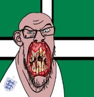 angry animal british devon distorted ear england flag flag:devon flower glasses hair irl lion open_mouth plant rotten_teeth soyjak stubble teeth united_kingdom variant:feraljak white_skin yellow_teeth you_were_one_i_ker // 1048x1081 // 268.0KB