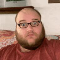 beard closed_mouth clothes fat glasses hair irl neutral subvariant:fatjak_irl tshirt variant:fatjak // 306x306 // 75.0KB