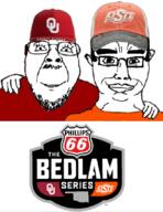 2soyjaks bedlam big12 chud chud_troon_alliance closed_mouth collage cowboys football friendship glasses mustache ncaa oklahoma oklahoma_state_university oklahoma_university orange_tshirt phillips_66 red_tshirt smile sooners soyjak sports stubble teeth variant:bernd variant:chudjak // 657x850 // 283.4KB