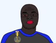 award black_skin bloodshot_eyes clothes grey_shirt jake jartynigger nigger red_lips shitskin text trend:jartycuck variant:skajyosjak // 1642x1287 // 33.2KB