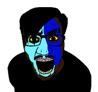 STFUpopsseetherald_(deviantart_user_o_algo) black_skin face_paint glasses hair meta:namefags open_mouth soyjak subvariant:el_perro_chud transparent_background variant:el_perro_rabioso yellow_sclera yellow_teeth // 427x400 // 16.3KB