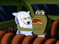 fish glasses open_mouth pillow soyjak spongebob_squarepants stubble variant:soyak // 424x317 // 177.5KB