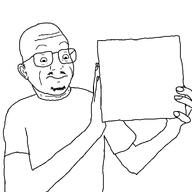 amused bald balding beard chest classic_style ear eyebrow eyebrows eyebrows_up forehead forehead_lines glasses hand holding_object moustache neck nu-male shocked soy_boy soyjak stubble template torso variant:maddox // 1000x1000 // 42.2KB