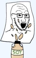 glasses open_mouth paper soy soy_milk soyjak soylent stubble tribute variant:soyak // 828x1325 // 125.4KB