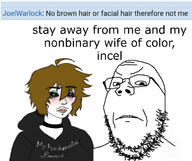 black_sclera brown_hair emo_hair green_eyes joel_(user) joelwarlock meta:tagme twinkjak variant:gapejak warlock_(nes_godzilla) // 657x550 // 168.8KB
