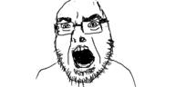angry glasses oekaki open_mouth soyjak stubble variant:cobson // 500x250 // 23.4KB