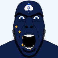 alaska angry beard blue_eyes facial_mark flag flag:alaska flag:israel forehead_mark glasses hair israel looking_at_you open_mouth queen_of_spades soyjak spade star_(symbol) star_of_david state stubble subvariant:cobson_front2 subvariant:spadeson template thick_eyebrows united_states variant:cobson // 800x800 // 37.8KB