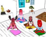 5soyjaks angry award bonsai_tree buddhism calm fume gold lotus_pose mat meditation red_skin seething statue steam subvariant:obsessedchud subvariant:science_lover trophy variant:chudjak variant:cobson variant:markiplier_soyjak yoga // 1745x1384 // 886.1KB