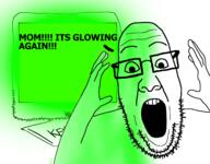 2soyjaks arm computer glasses glowie glowing keyed looking_at_you objectsoy open_mouth soyjak stubble teeth text variant:ppp variant:unknown // 2313x1811 // 1.2MB