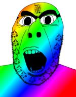 card colorful glasses open_mouth queen_of_spades redraw soyjak stubble variant:cobson // 1276x1628 // 1.3MB