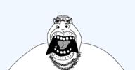 big_lips fat glasses hippopotamus looking_to_the_right open_mouth scared screaming soyjak stubble subvariant:doctos template transparent_background variant:hippojak // 2326x1211 // 65.6KB