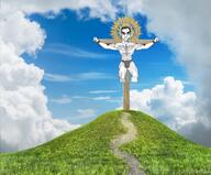 angry arm buff closed_mouth cross ear glasses hair hand jesus leg soyjak subvariant:chudjak_front underpants variant:chudjak // 1826x1509 // 497.1KB