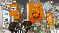 1984 FNWO armband baby bald baton beard ben_garrison billboard blimp book building city cloudy deformed don_turtelli flag food froot frown fruit gem glasses janny laughing multiple_soyjaks muslims new_frootist_order restrained security smoke soyjak stubble subvariant:chudjak_front subvariant:nathaniel subvariant:soylita text variant:chudjak variant:gapejak // 600x338 // 251.1KB