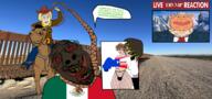 ack border brown_troonjak cowboy deformed donald_trump flag:mexico horse live_reaction mexico rope texas united_states variant:bernd variant:feraljak // 1345x632 // 939.1KB