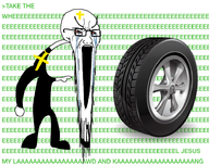 arrow car_wheel christian_cross christianity cross crying greentext jesus lawd_and_kang pointing stretched_mouth take the variant:soyak wheel // 750x593 // 278.0KB