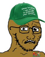 beard big_eyes brown_skin cap clothes concerned esl glasses hat pleas_be_paitent_i_can_strugle_to_understant_your_santances sad scared soyjak stubble variant:soyak // 845x1073 // 451.6KB