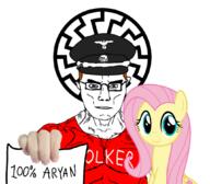 artist:volker41 aryan blue_eyes buff chud fluttershy my_little_pony pony sperg subvariant:chudjak_front subvariant:muscular_chud variant:chudjak volker volker41 volker41(namefag) // 1059x929 // 391.3KB