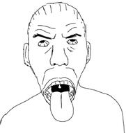 angry big_nose big_tongue eyebrows eyes gaping_mouth open_mouth teeth teeth_showing tongue_out veiny_eyes // 712x755 // 110.7KB