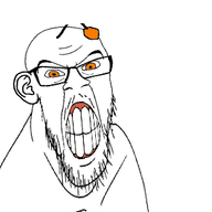 angry animated antenna bouncing ear glasses japanese_text mustache orange_eyes poyopoyo poyunpoyun reddit soyjak stretched_mouth stubble text variant:feraljak // 294x400 // 662.8KB