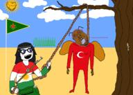 ack crescent flag:kurdistan flag:turkiye hanging kurdistan noose rojava sandnigger sun syria turkiye turkroach variant:bernd variant:impish_soyak_ears variant:soytan ypg // 2100x1500 // 398.4KB