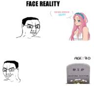 angry closed_mouth glasses gravestone hair smile smirk smug soyjak text tranny variant:chudjak // 908x852 // 314.2KB