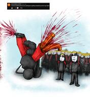 2soyjaks anti_froot arm art blood closed_mouth clothes crowd drawfag drawing froot full_body glasses gore nate orange_skin request shoe smile snow stubble variant:cobson variant:gapejak woodchipper yellow_hair // 1600x1738 // 2.7MB