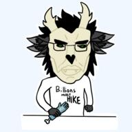 angry arm closed_mouth furry glasses green_eyes hair hand holding_object horn millions_must_die soyjak subvariant:chudjak_front variant:chudjak // 512x512 // 115.6KB