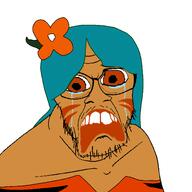 cookie cookie_run deformed glasses sad soyjak stubble tiger_lily_cookie variant:feraljak // 1500x1500 // 197.5KB