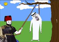 ack beard cloud drawn_background fez hanging holding_object holding_rope keffiyeh lynching op_is_a_retarded_lazy_faggot_for_not_tagging_his_own_shit ottoman_empire salafi saudi_arabia subvariant:wholesome_soyjak sun thob tree turkiye variant:bernd variant:chudjak variant:gapejak wahhabism // 744x534 // 161.8KB